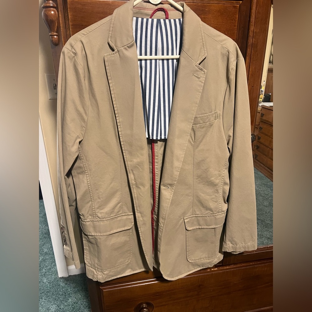 Stafford Tan Jacket with Striped Detail